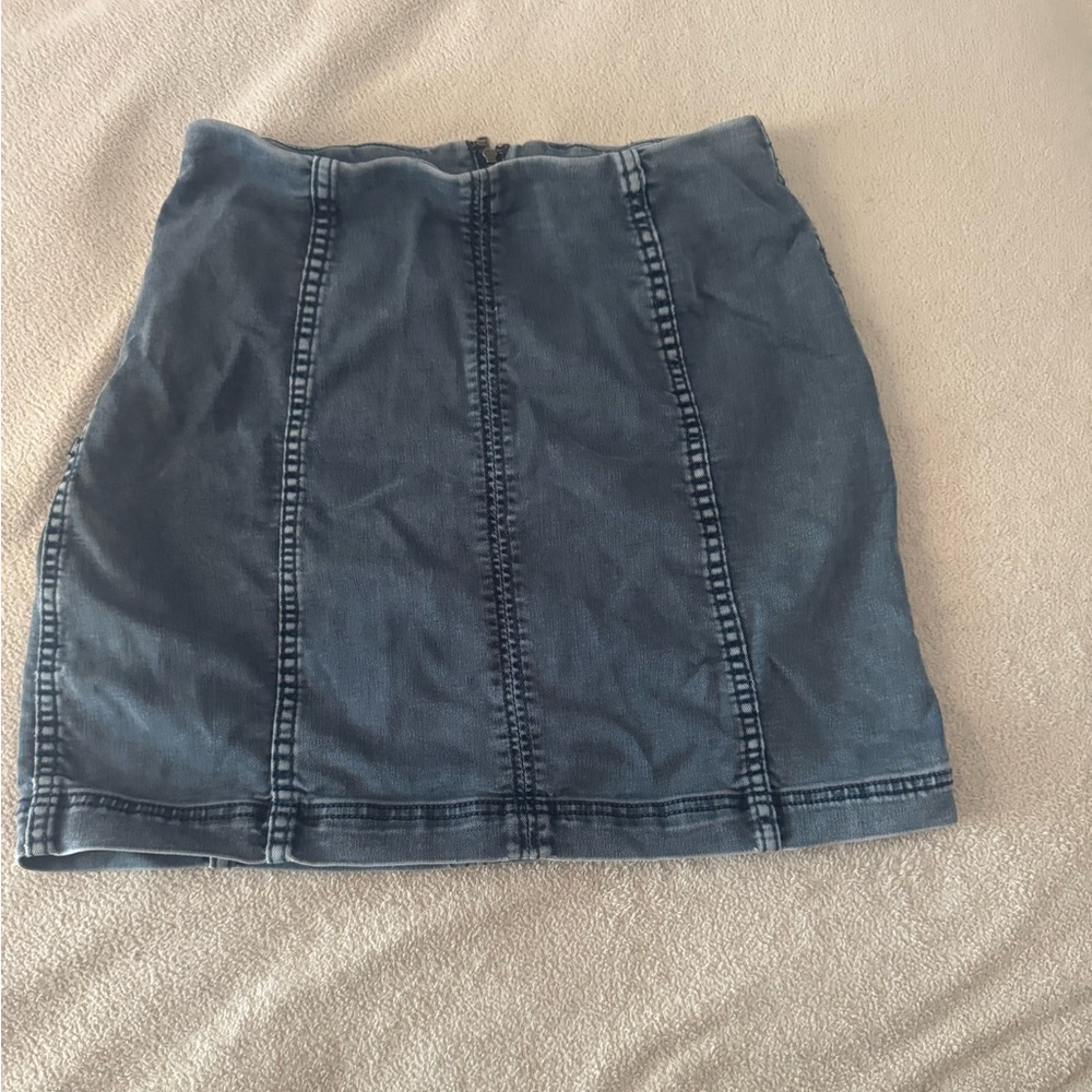Free People Blue Mini Pencil Skirt Casual